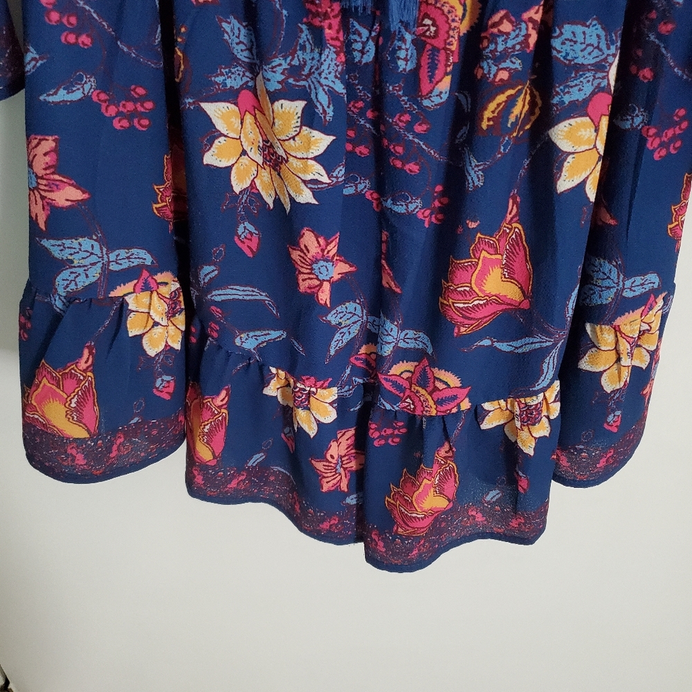 Flying Tomato Power of Love bell sleeve boho floral romper, size S - Picture 8 of 11